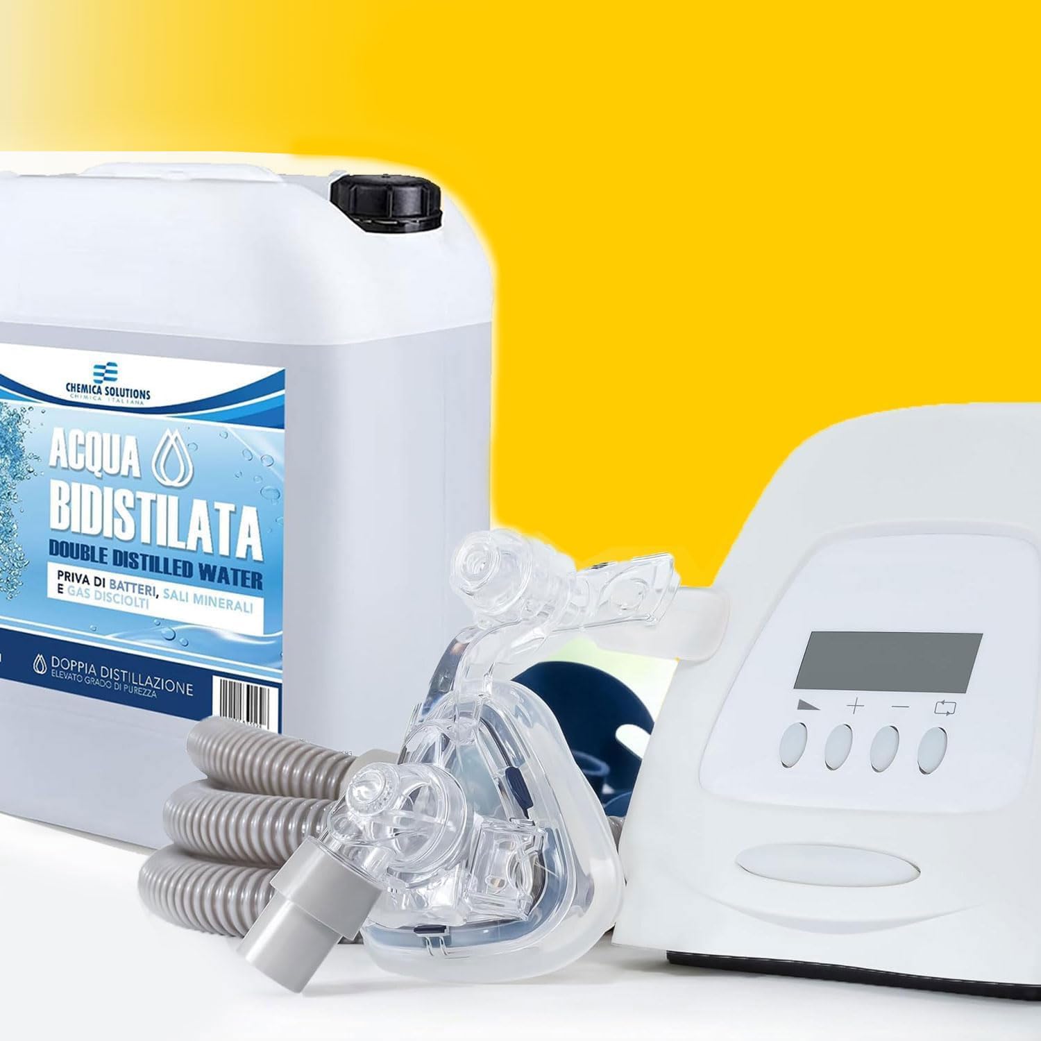 CHEMICA SOLUTIONS Acqua Bidistillata Pura per Uso Industriale e clinico tanica da 25 Litri, Distillata Due Volte, Demineralizzata, per Ferri da Stiro, umidificatori, batterie e Altro Made in Italy