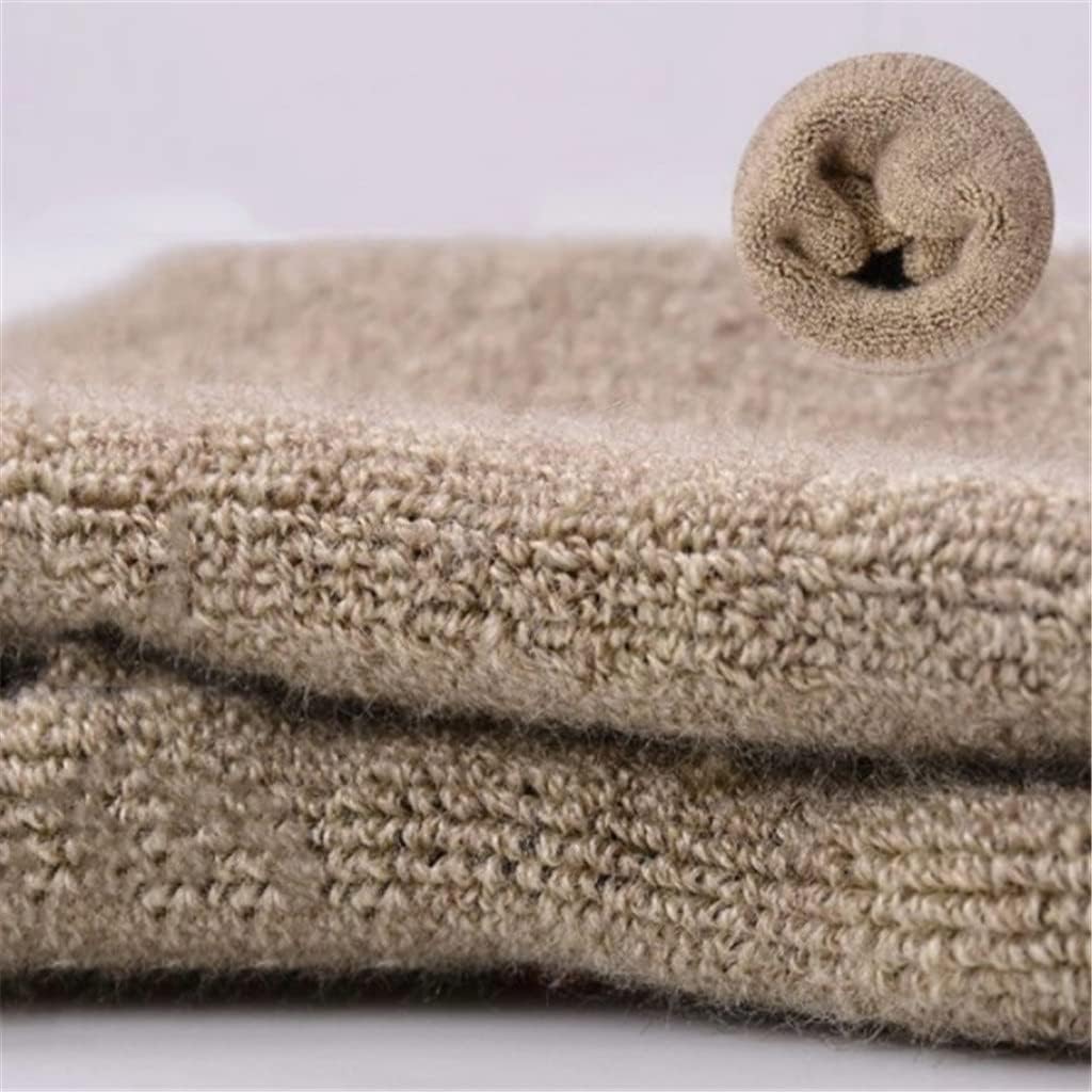 HBJWOV Unisex Wool Cushioned Hiking Socks for Men Women Wool Socks Trekking Outdoor Winter Warmer EU 35-47(Black,EU (43-47))