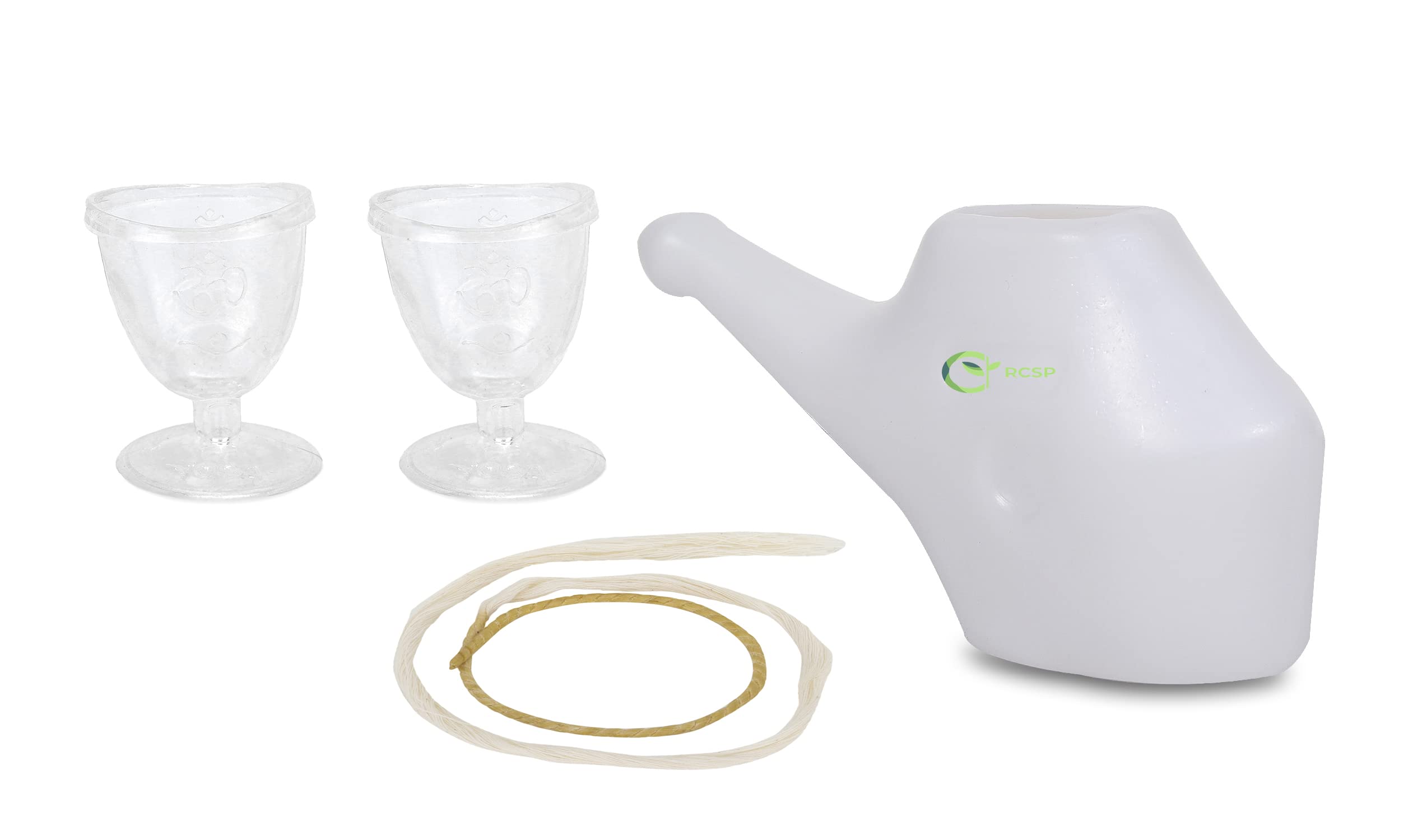 RCSP Yoga Jal Neti Pot for Sinus Flate style 200ML with Combo, Eye Wash and Neti Sutra White Reusable Plastic Neti Pot for Nasal Cleansing (B09ZV5L29G) Amazon Price History, Amazon Price Tracker