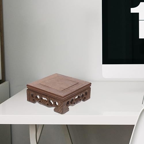 Miniatura 9 de Zerodeko Soporte elevador para plantas de madera, soporte para pedestal de flores, soporte de pedestal cuadrado para bonsái