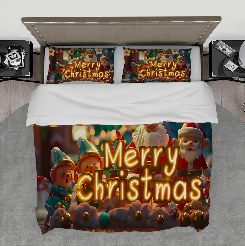Joyeux Noël housse de couette de fête avec taies d'oreiller pour cadeau enfant