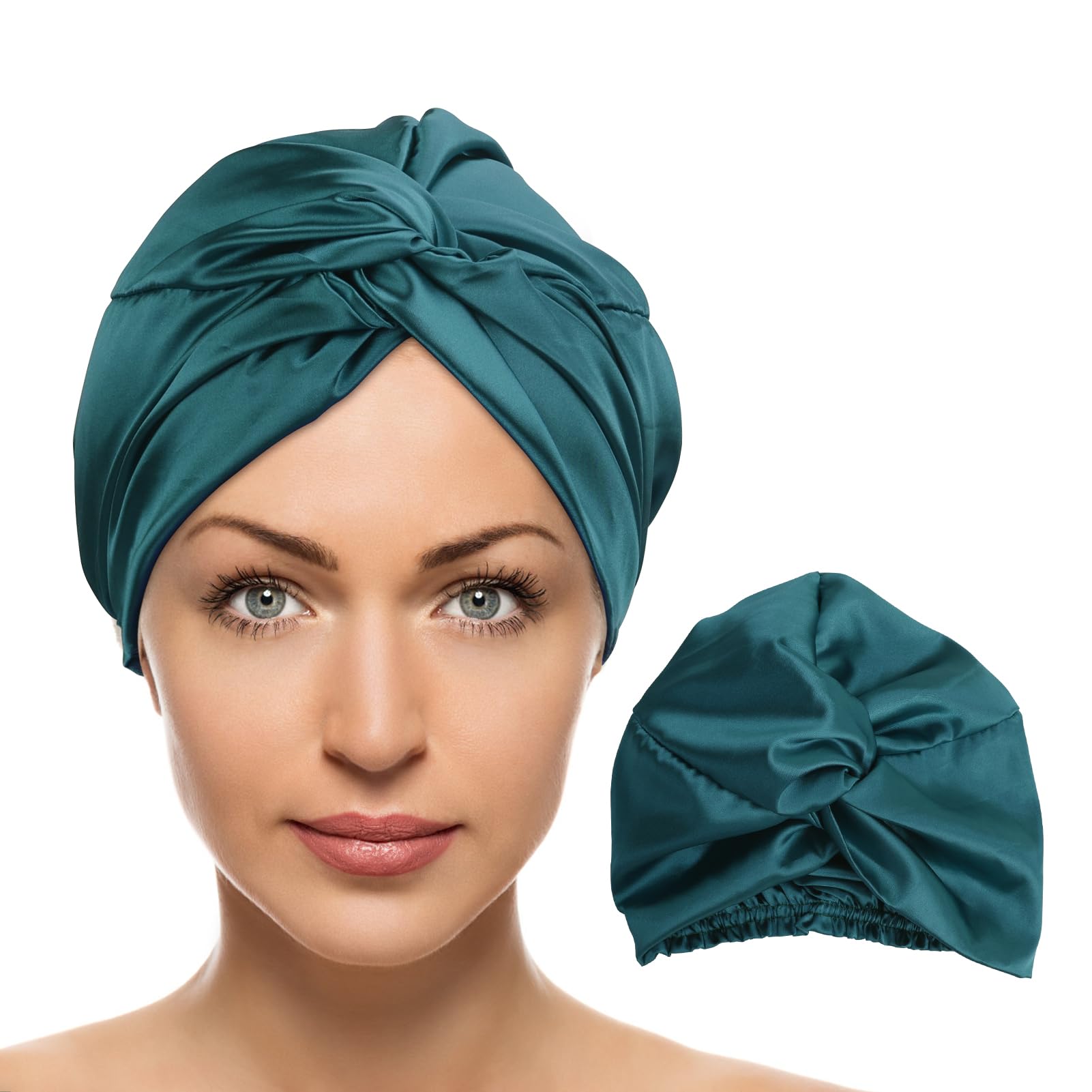 ArqumiSilk Bonnet for Sleeping Women, Satin Hair Sleeping Bonnet for Sleeping, Double-Layer Pure Adjustable Night Cap