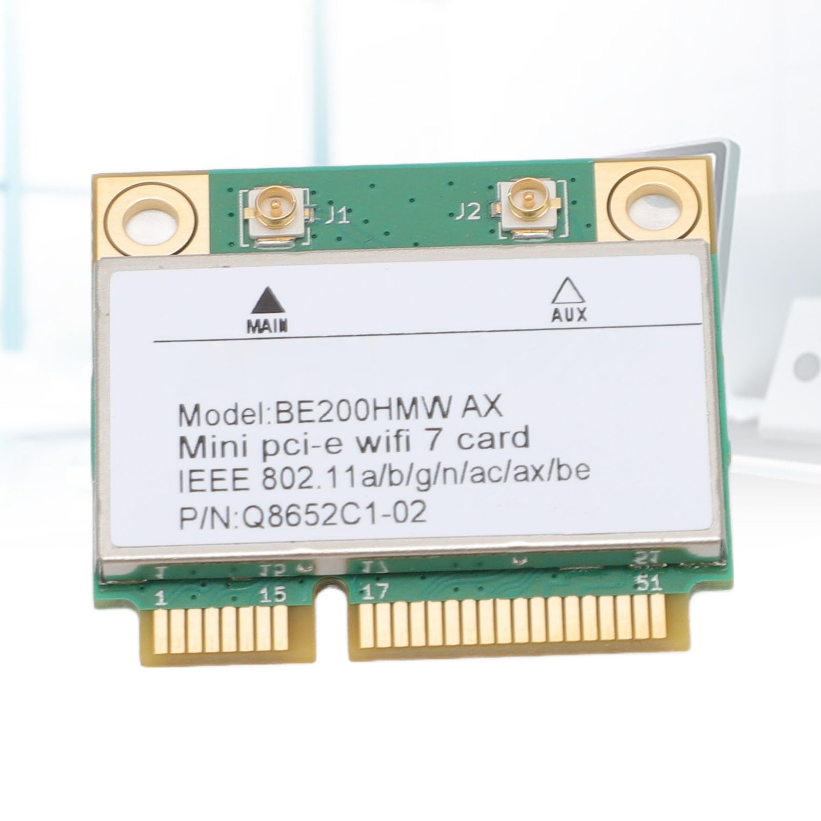 Scheda Wireless WiFi 7 Mini PCI E Tri Band 8774Mbps 2.4G 5.8G 6G Bluetooth 5.4 Adattatore di Rete per PC Desktop e Portatile