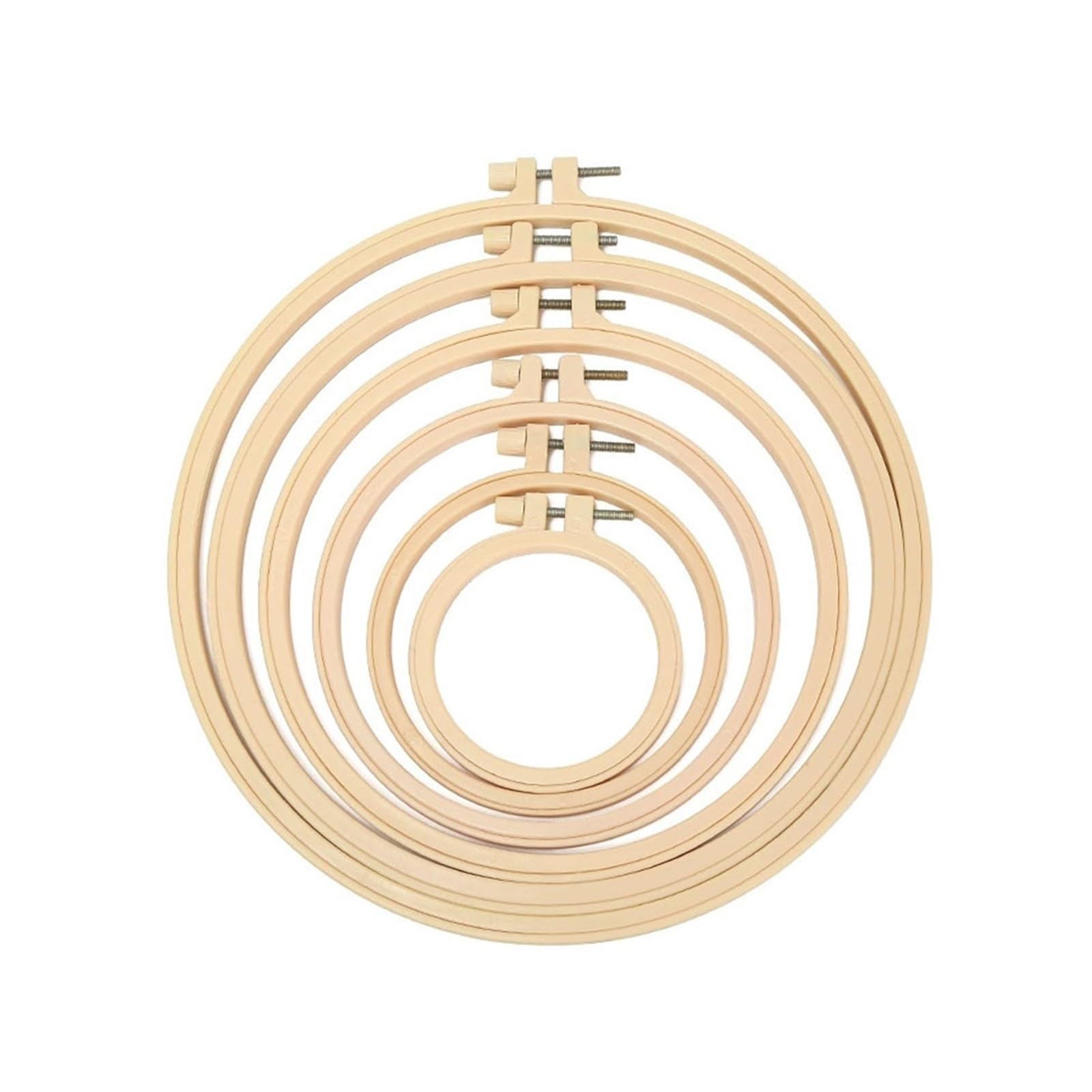 Plastic Adjustable Embroidery Hoop Cross Stitch Sewing Ring Frame 6pcs