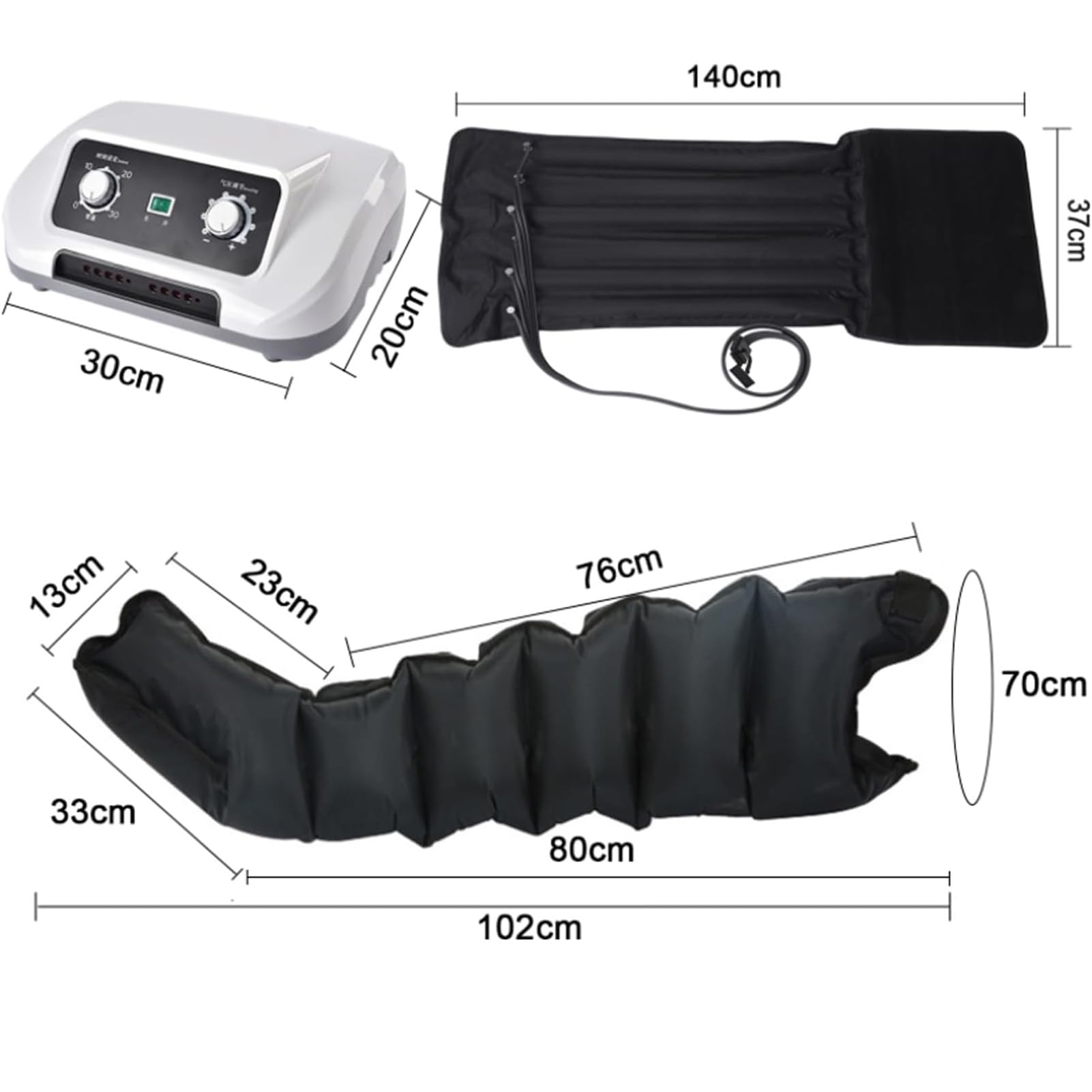 6 Camere d'Aria Macchinario Pressoterapia Gambe e Braccia Addome Glutei per Casa, Massaggio Linfodrenante, Apparecchio Pressoterapia, Pressoterapia Linfodrenaggio, Funzione di Cronometragg