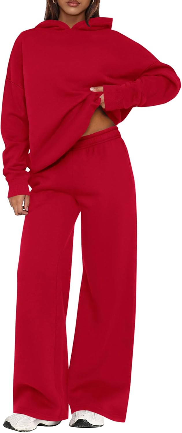 PRETTYGARDEN Womens Sweatsuits 2 Piece Set 2026 Casual Winter Long Sleeve Hoodie Loose Wide Leg Sweatpants Fall Tracksuit