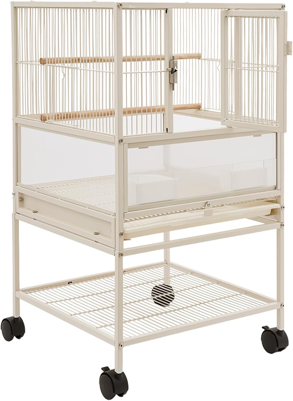 Budgie Cage Parrot Cage Bird Cage Bird Cages with 4 Wheels 2 Feeding Bowls and 1 Installation Chart for Small and Medium Birds such as Budgies and Nymphs