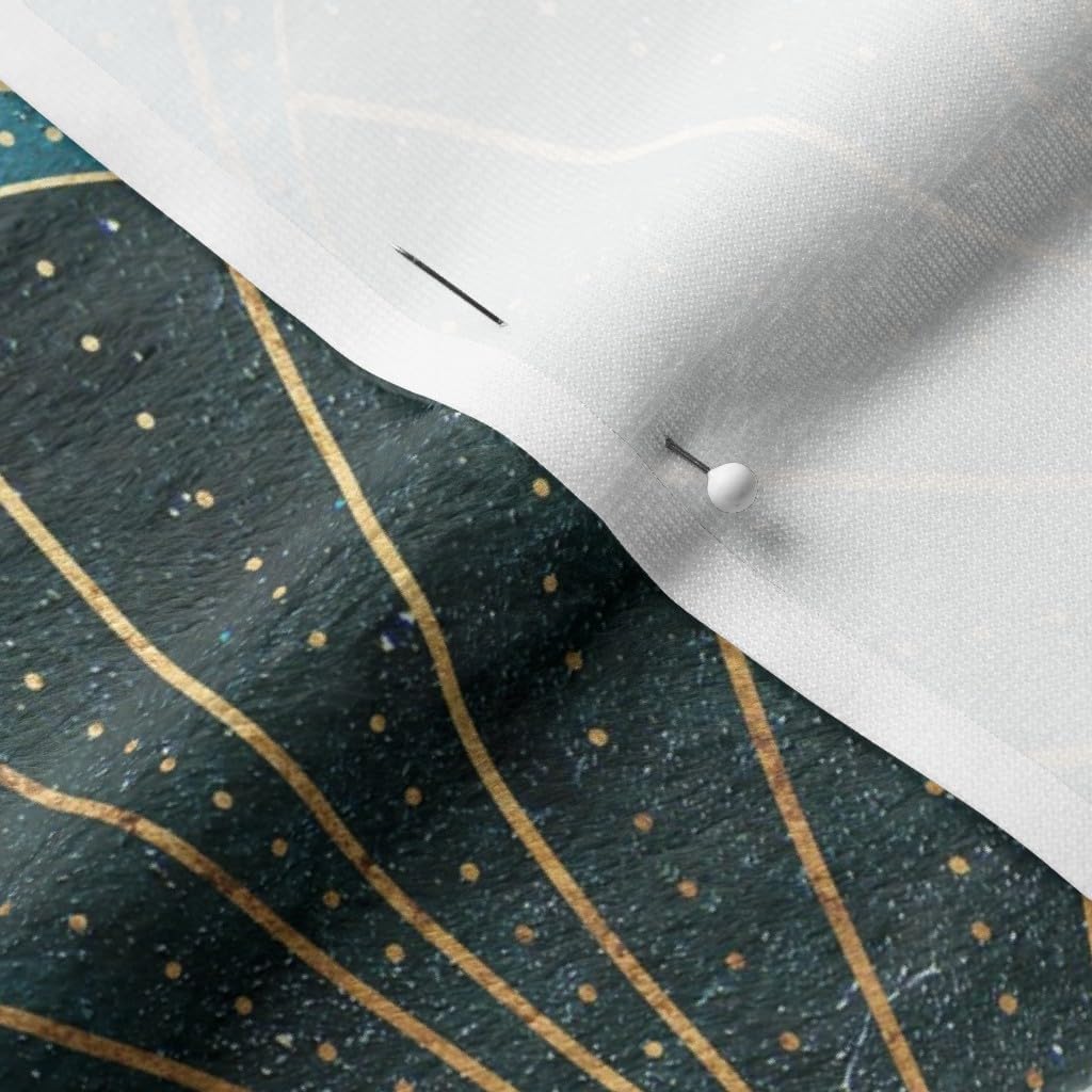 Spoonflower Fabric - 1920S Fans Art Deco Glam Ombre Blue Geometric Vintage Retro 20S Printed on Minky Fabric by The Yard - Sewing Baby Blankets Quilt Backing Plush