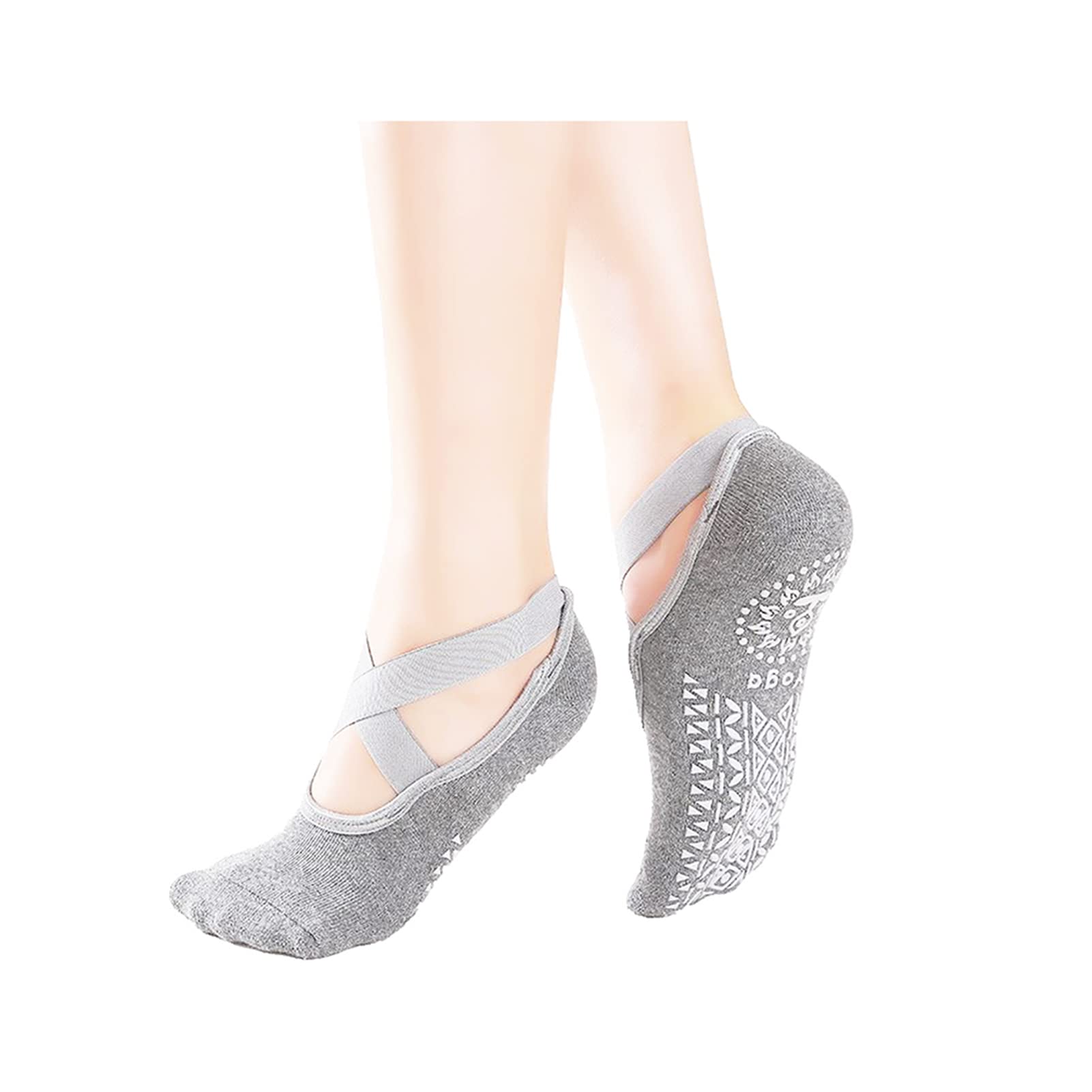 VIPERMARK 1 Pair Of Women's Yoga Socks With Non Slip Grip And Straps,Suitable For Ballet,Body Shaping,Dance,And Pilates