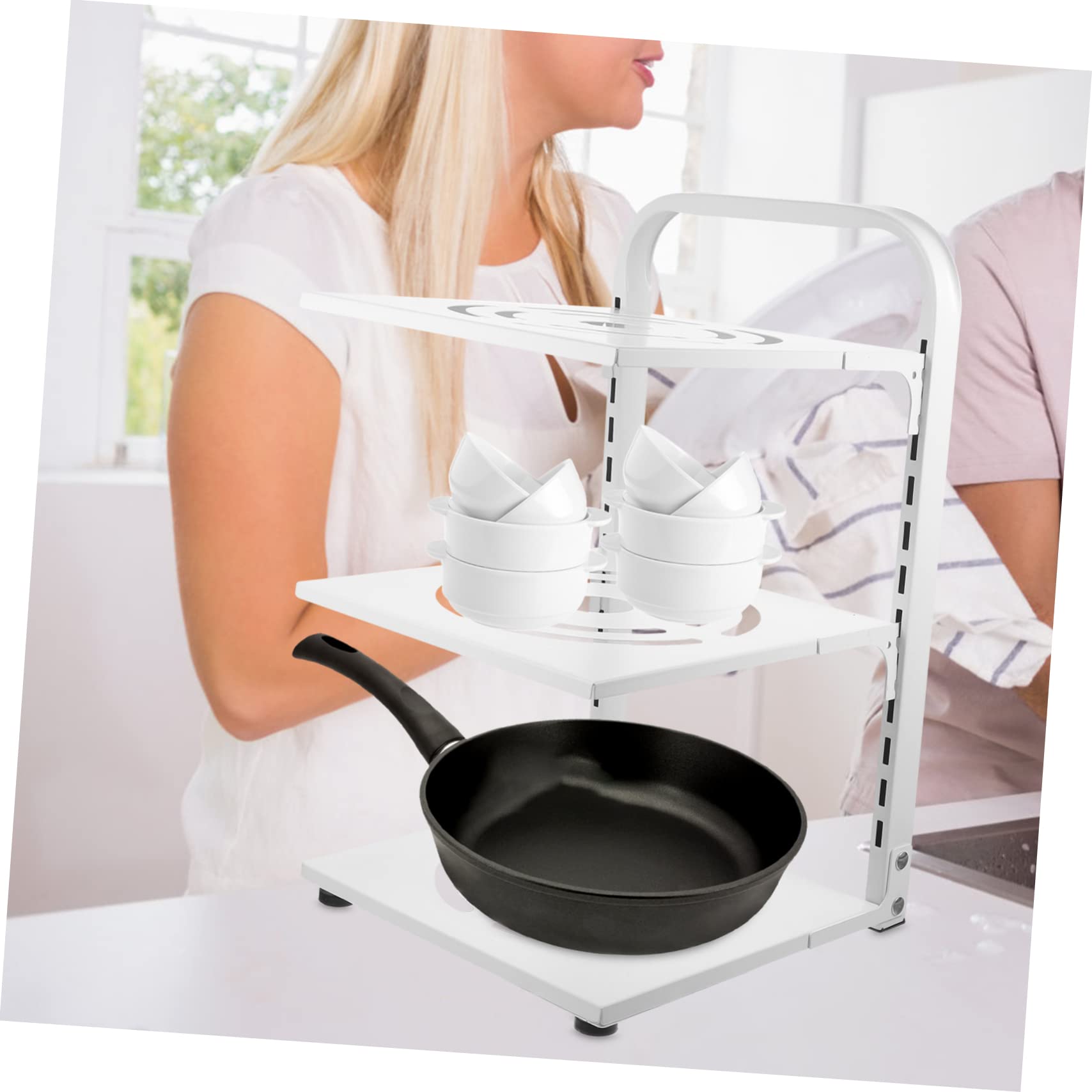 Griglia Per Padelle A 3 Livelli Per Impieghi Gravosi Contenitori Cucina Organizer Multistrato Regolabile Organizzatore Per Utensili Da Cucina