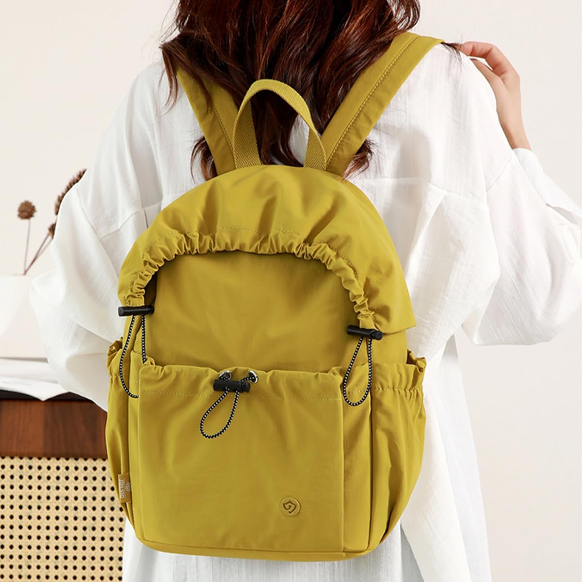 Nylon Small Backpack For Women Simple Lightweight Durable Drawstring Mini Travel Daypack - Image 8