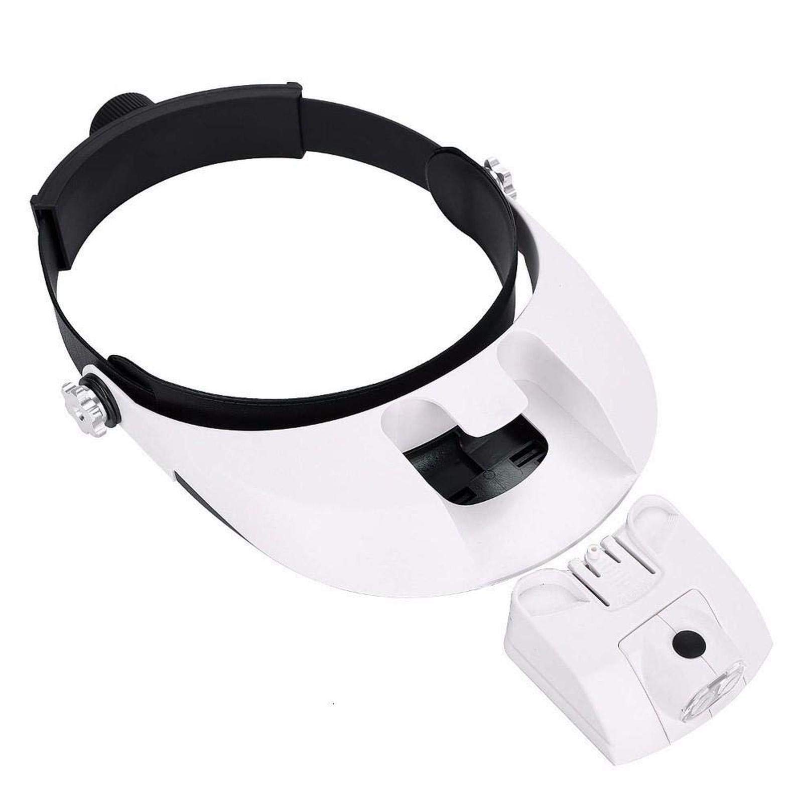 Lupe, Stirnbandlupe, Lötbrille, LED-Lampe, Licht, Lupe, abnehmbares Glas.