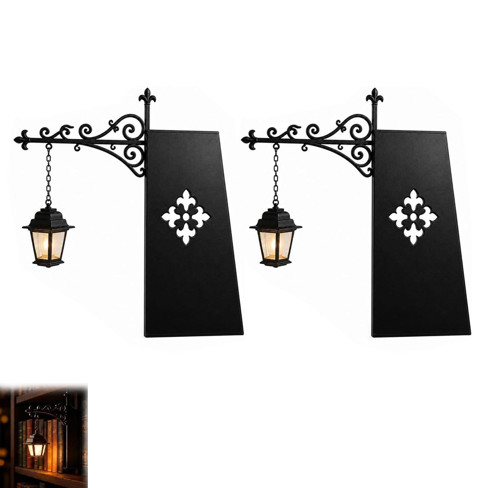 Ghost Bookshelf Lantern, Decorative Bookshelf Lighting, Cute Ghost Reading Lantern, Ornate Gothic Book Nook Insert Hanging Light, Halloween Hanging Ghosts Decor for Bookshelfs (02# 2Pcs)