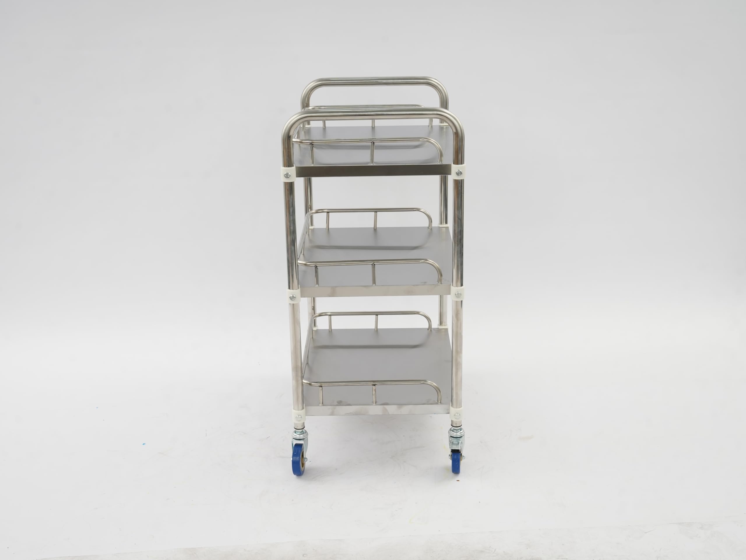 3 vassoi con ruote per livello, portata 25 kg, 50 x 40 x 86 cm | Carrello da cucina a 3 ripiani, 4 ruote orientabili (2 con freni)