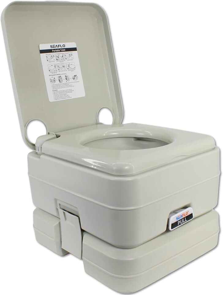 SEAFLO Vaso sanitário portátil para trailers, barco e acampamento (2,6 galões)