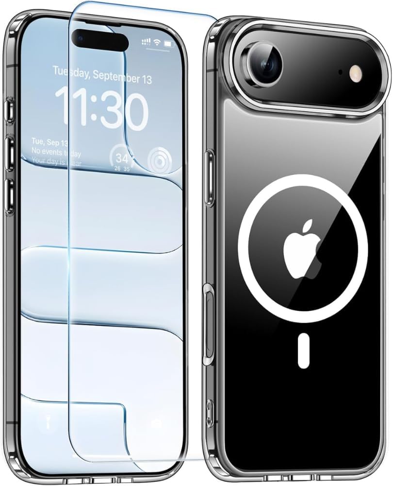 Capa Case Transparente Carregamento por Indução IPHONE 11 12 13 14 15 16 17 AIR PRO MAX, Proteção de Câmera,Anti-Amarelameto, Resistente a Risco e Anti-Impacto (17 AIR)