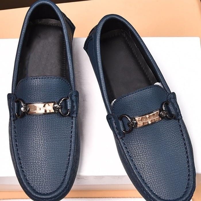 Mens Hands Free Shoes Casual Slip on Loafers Flat Oxfords, Bule,Black Fashion Soft Lightweight Boat Shoes3