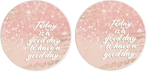 Miniatura 1 de Today Good Day Pink Sparkle Music - Posavasos de cerámica (2.75 x 2.75 pulgadas, 2 unidades)