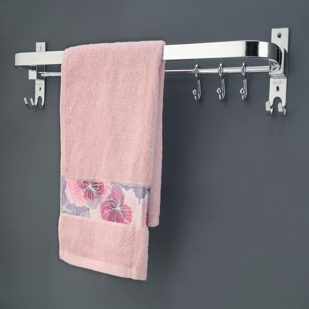 Gloxy Enterprise 24 Inch Wall Mounted Stainless Steel Bathroom Towel Hanger - Space-Saving - Durable Bathroom Accessories ...