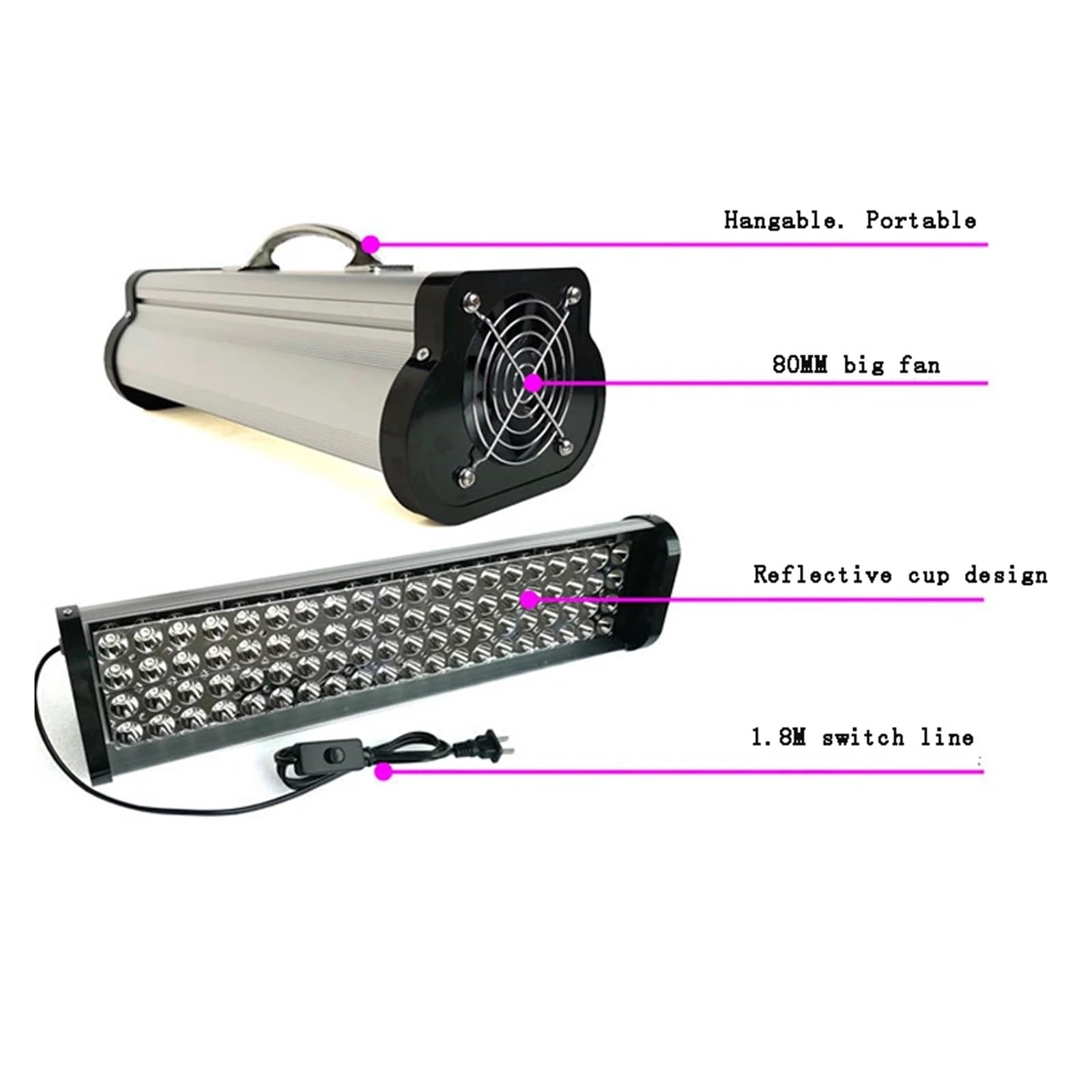 500 W LED tragbare UV-Kolloidharz-Härtungslampe Druckkopf Tintenstrahl-Fotodrucker Aushärtung 395 nm Cob UV-LED-Lampe mit effizienter Wärmeableitung (395 nm)