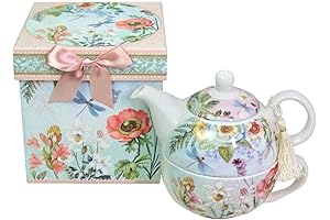 Tea for One: Serenity and Charm with Lightahead's Floral Bone China Set,...