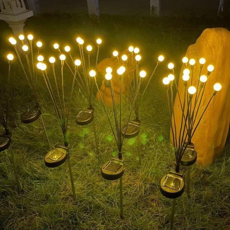 Image of Best Diwali Solar garden light 8 LED Firefly bulb automatic outdoor Waterproof plant decoration light for your garden,balconey Ideal for Pathways & Patios Eco-Friendly Lighting (warm yellow) (3)
