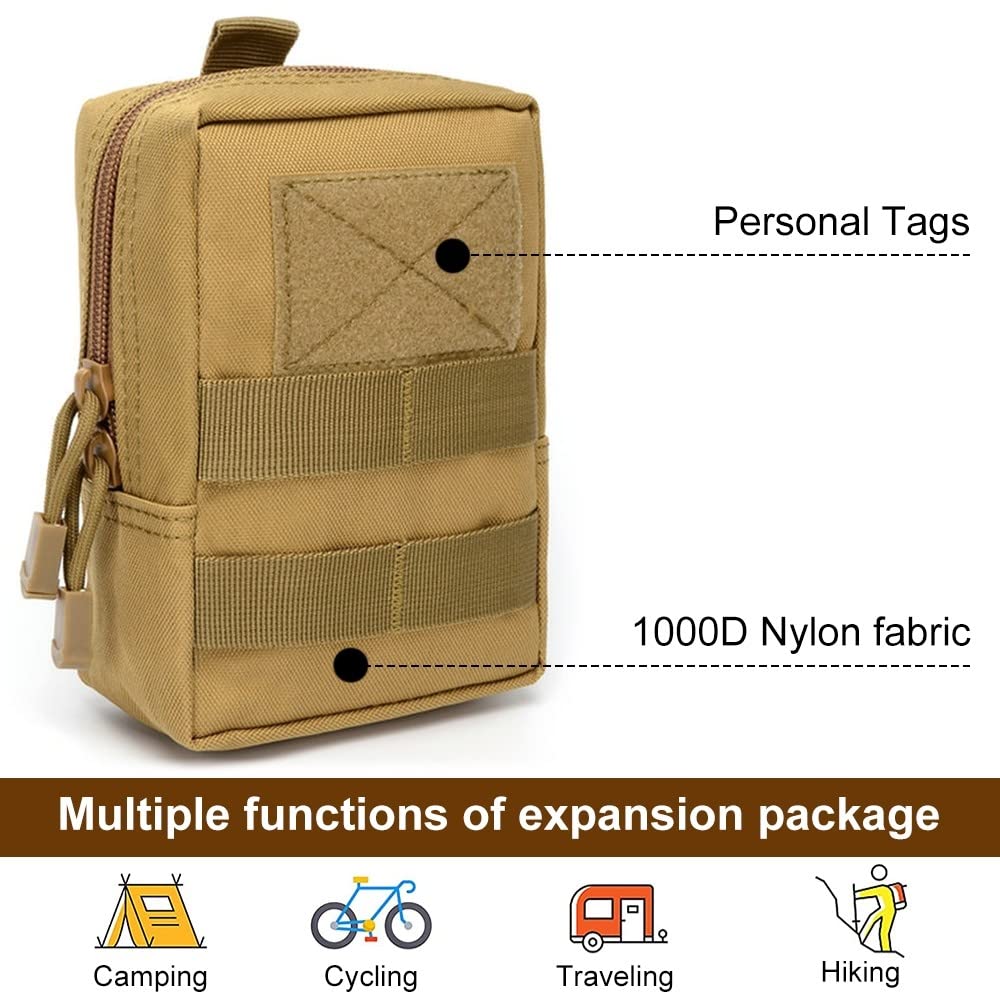 2 bolsas tácticas laterales para perro, bolsa de sillín de nailon 1000D Molle para arnés táctico para perro