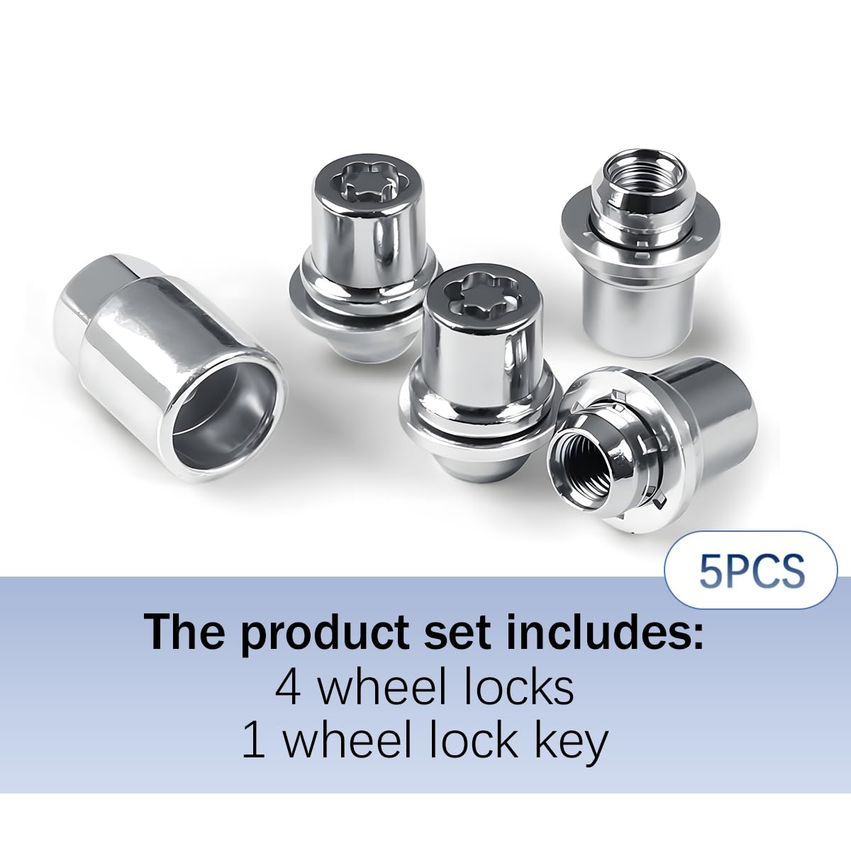 HZEL Chrome Wheel Lock Lug Nuts - Anti-Theft Security -4 HZEL Chrome Wheel Lock Lug Nuts - Anti-Theft Security -4