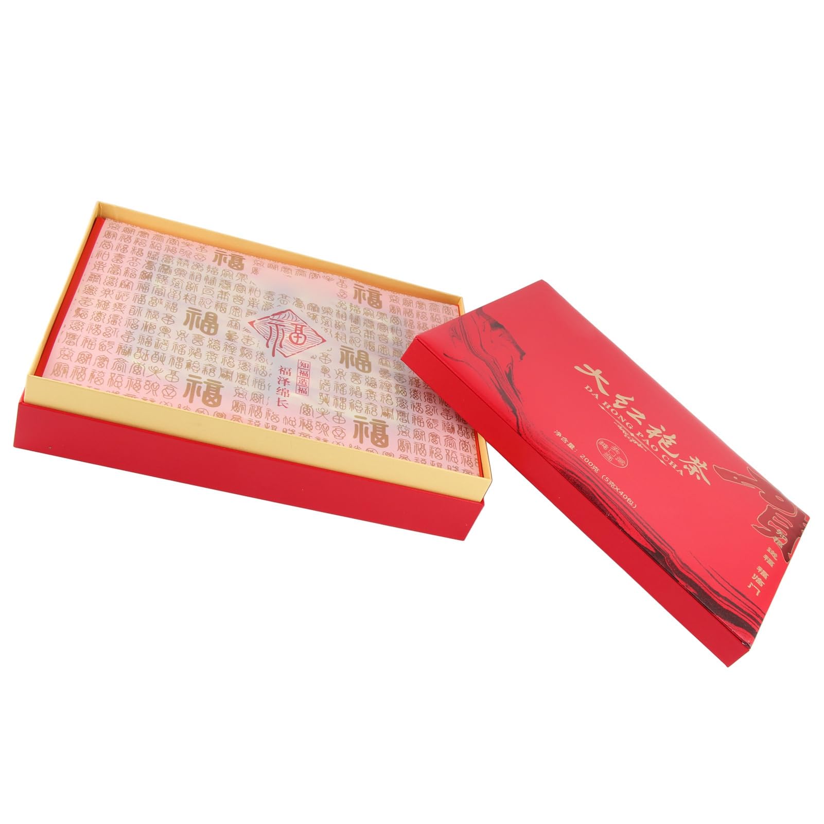 Chińska Herbata Da Hong Pao - Fujian Rock Oolong Luźna Herbata Liściasta z Pudełkiem, Złoc i Klarowna Zupa, Zapach Orchidei, Pakowana Pojedynczo, 24 Paczki, Wręczanie