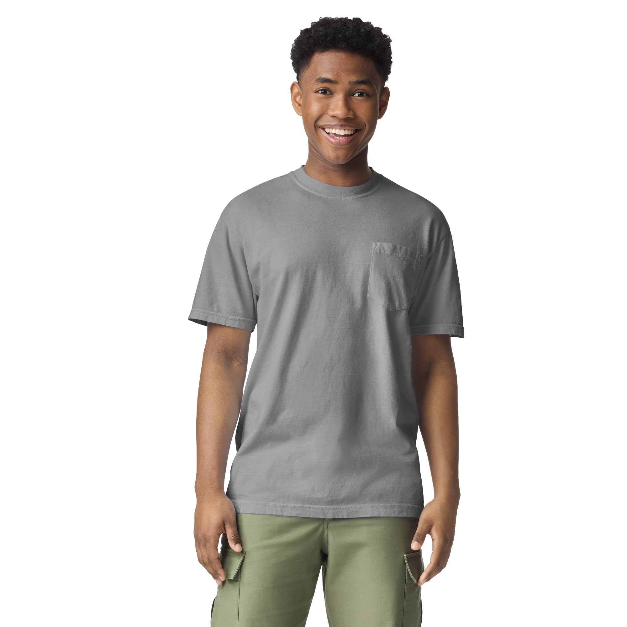 Comfort Colors Adult Short Sleeve Pocket Tee, Style G6030, Grey, 3XL