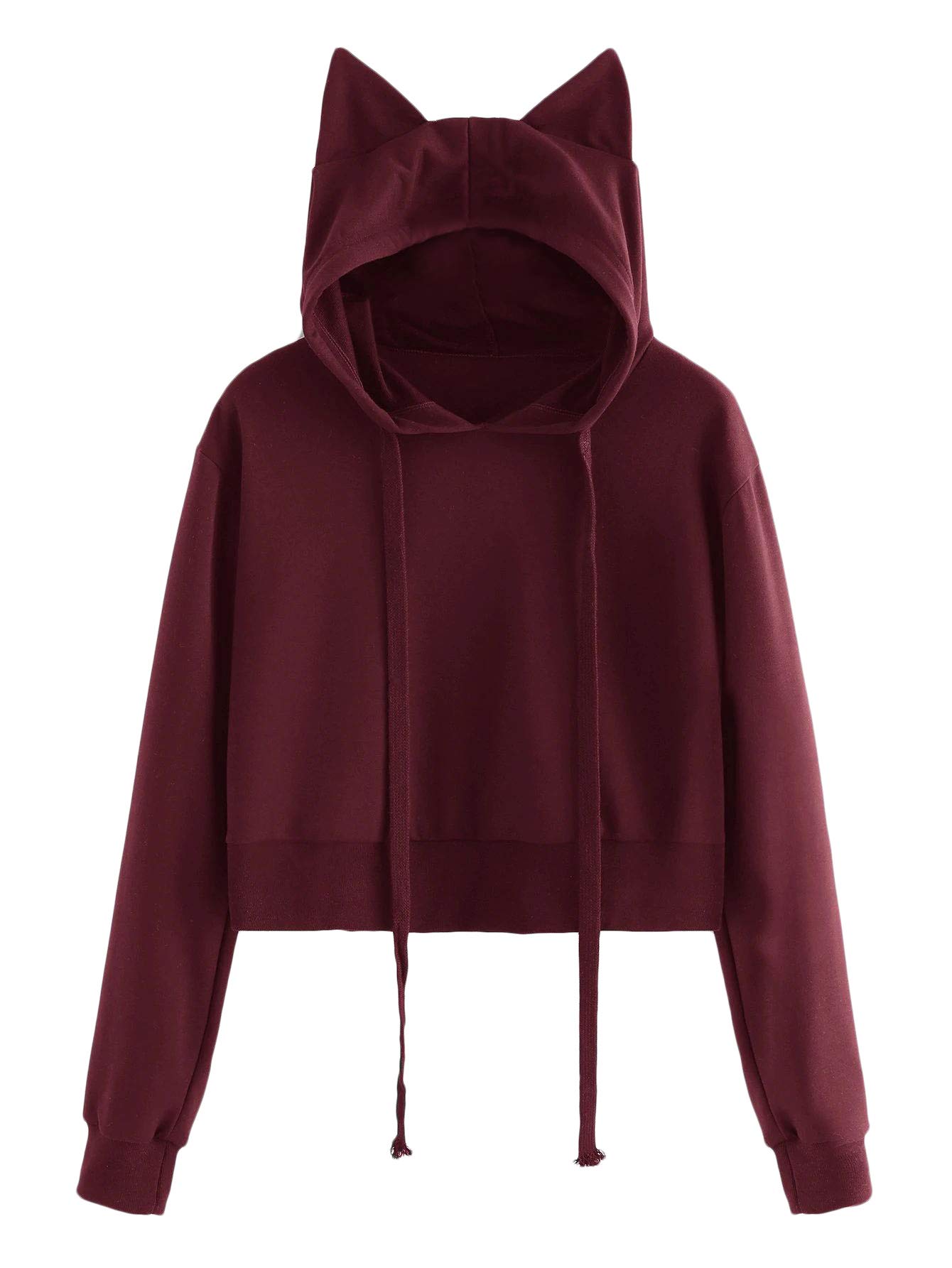 SweatyRocksWomen's Long Sleeve Hoodie Crop Top Cat Print Sweatshirt