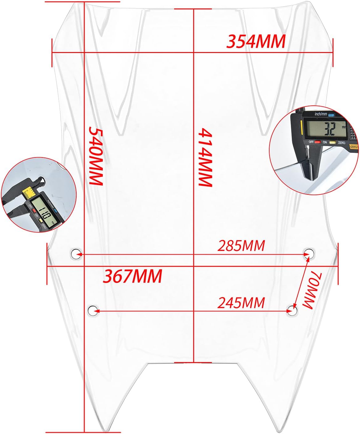 Motorcycle Front Fairing Windshield Windscreen Compatible with Suzuki V-Strom DL650 DL 650 DL-650 XT/XT ADV Adventure 2017 2018 2019 2020 2021 2022 2023 Air Flow Screen Shield Protector (Clear)
