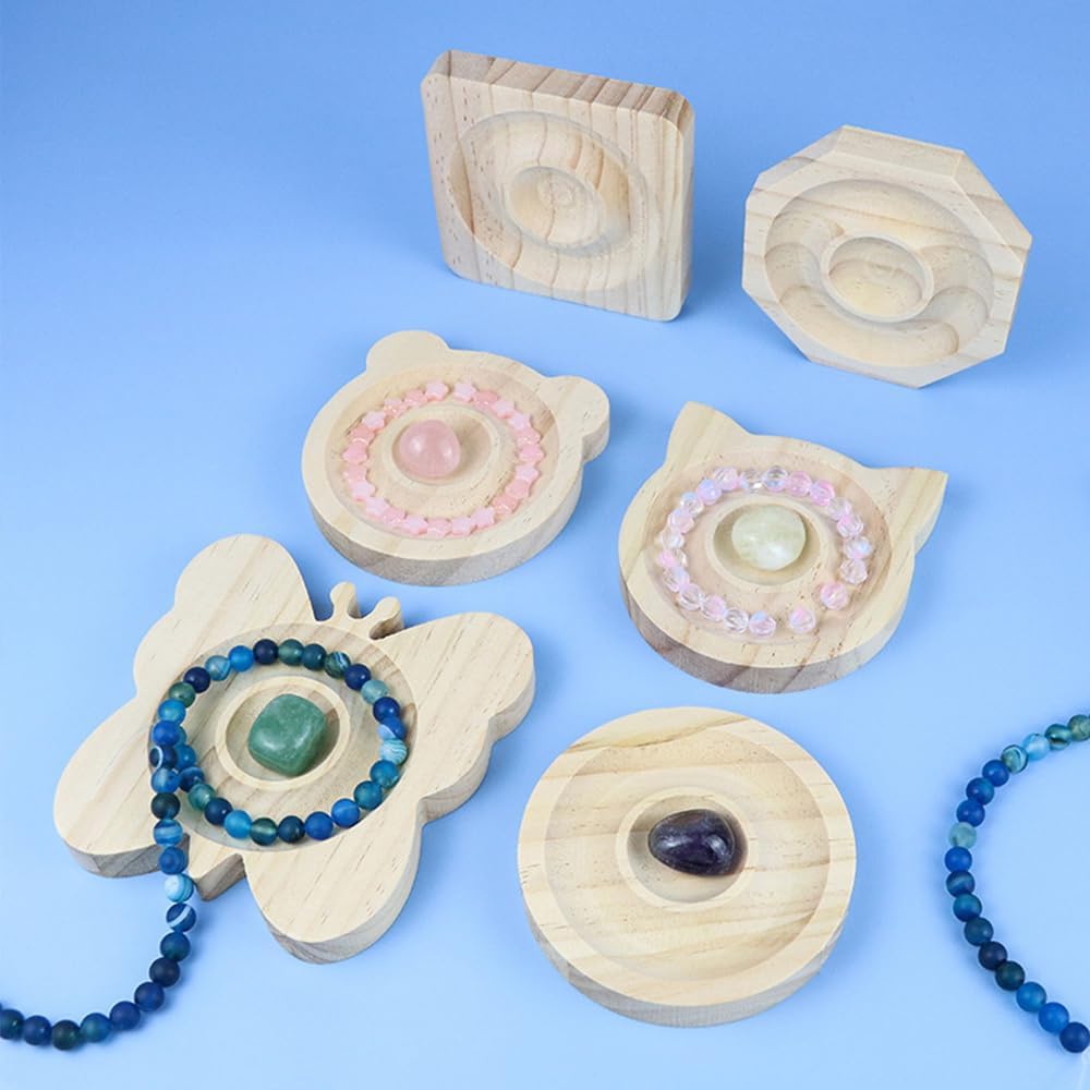 SagaSave Bracelet Holder Display Wooden Bracelet Design Board Bead Board Bracelet Beading Jewelry Organizer Tray Mats for DIY Jewelry Making, Cat Shape