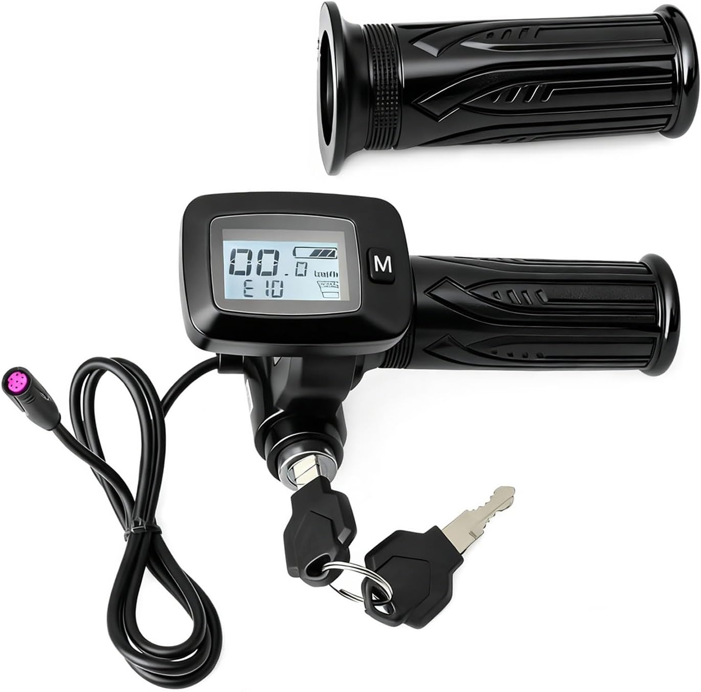 1 Pair 48V New Throttle Integrated Display for M Key Button Only Replacement for Tuttio Soleil01 for Soleil 01 Electric Dirt Bike, is Not Compatible with The One Without M