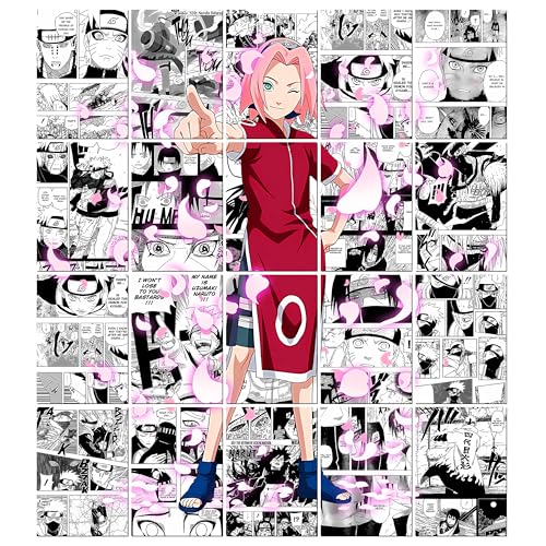 Image of MODERN GALLERY MART Pack of 20 Naruto Sakura Haruno Manga Poster | A4 Size Anime Wall Art (8.3 x 11.7 inch) | Manga Posters with Glue Dots | Anime Poster for Bedroom, Living Room, Office