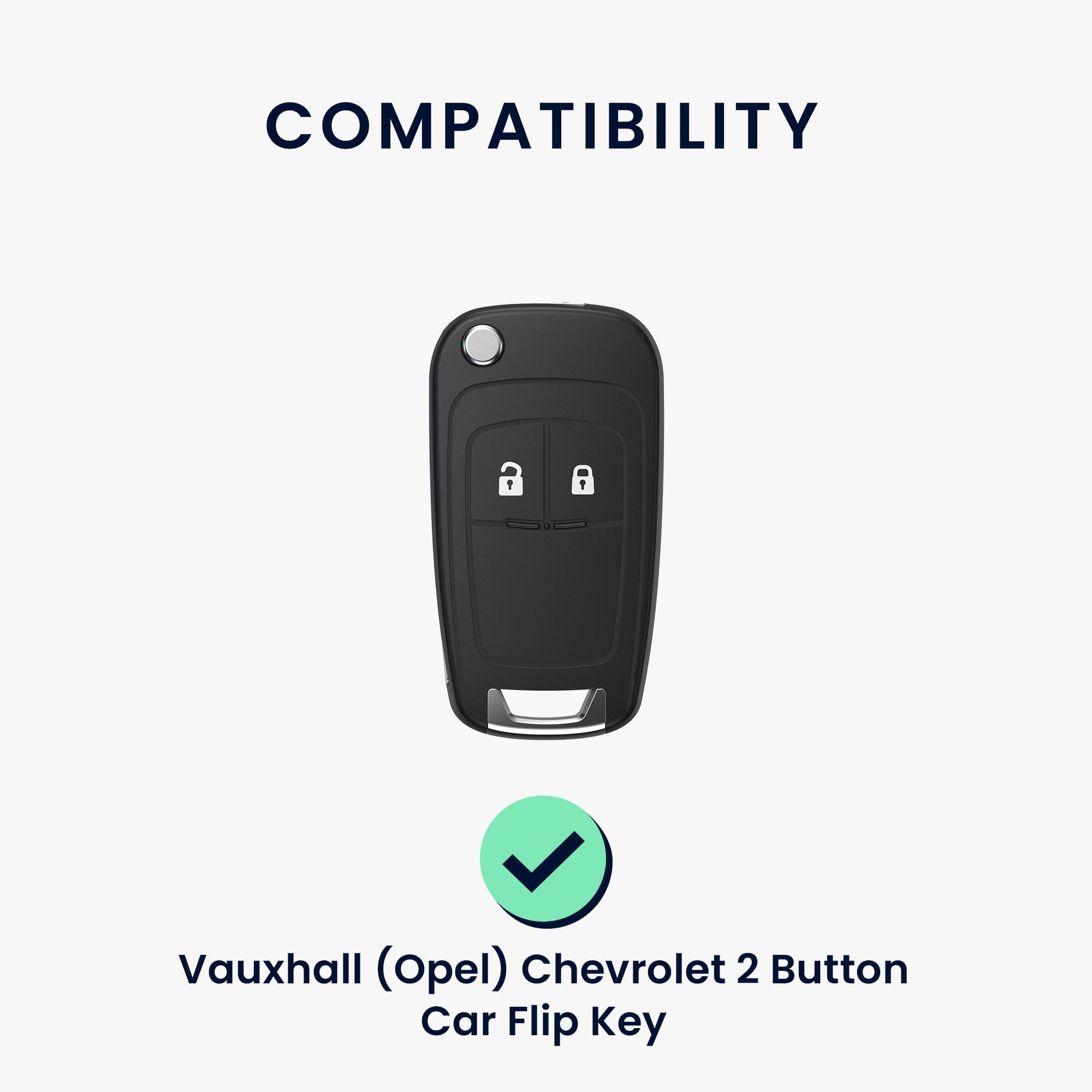 kwmobile Silikonowe etui na kluczyki samochodowe, kompatybilne z Opel Chevrolet, składane kluczyki samochodowe z 2 przyciskami – etui na kluczyki w kolorze kremowym