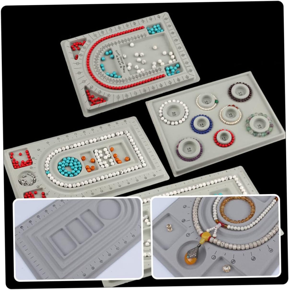 LIOOBO Bead Jewelry Design Board Beading Mat Tray for Diy Jewelry Making Necklace Making Kit Bead Design Boards for Jewelry Beading Jewelry Boards