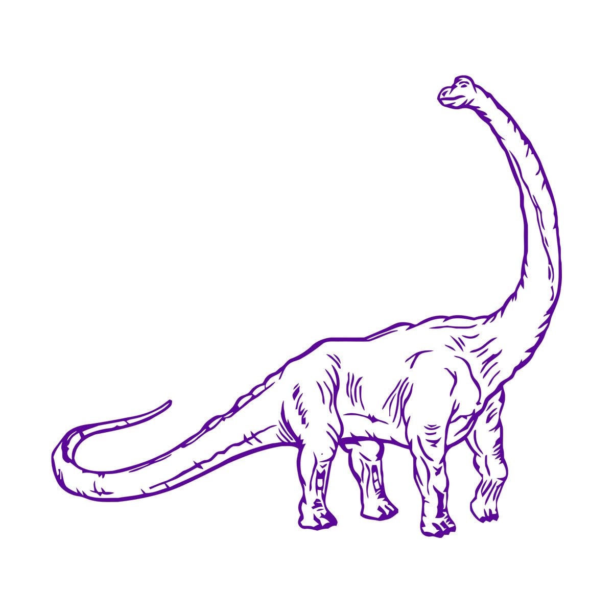 Décoration dinosaure chambre enfant grand sticker mural brachiosaure long cou 91x84cm