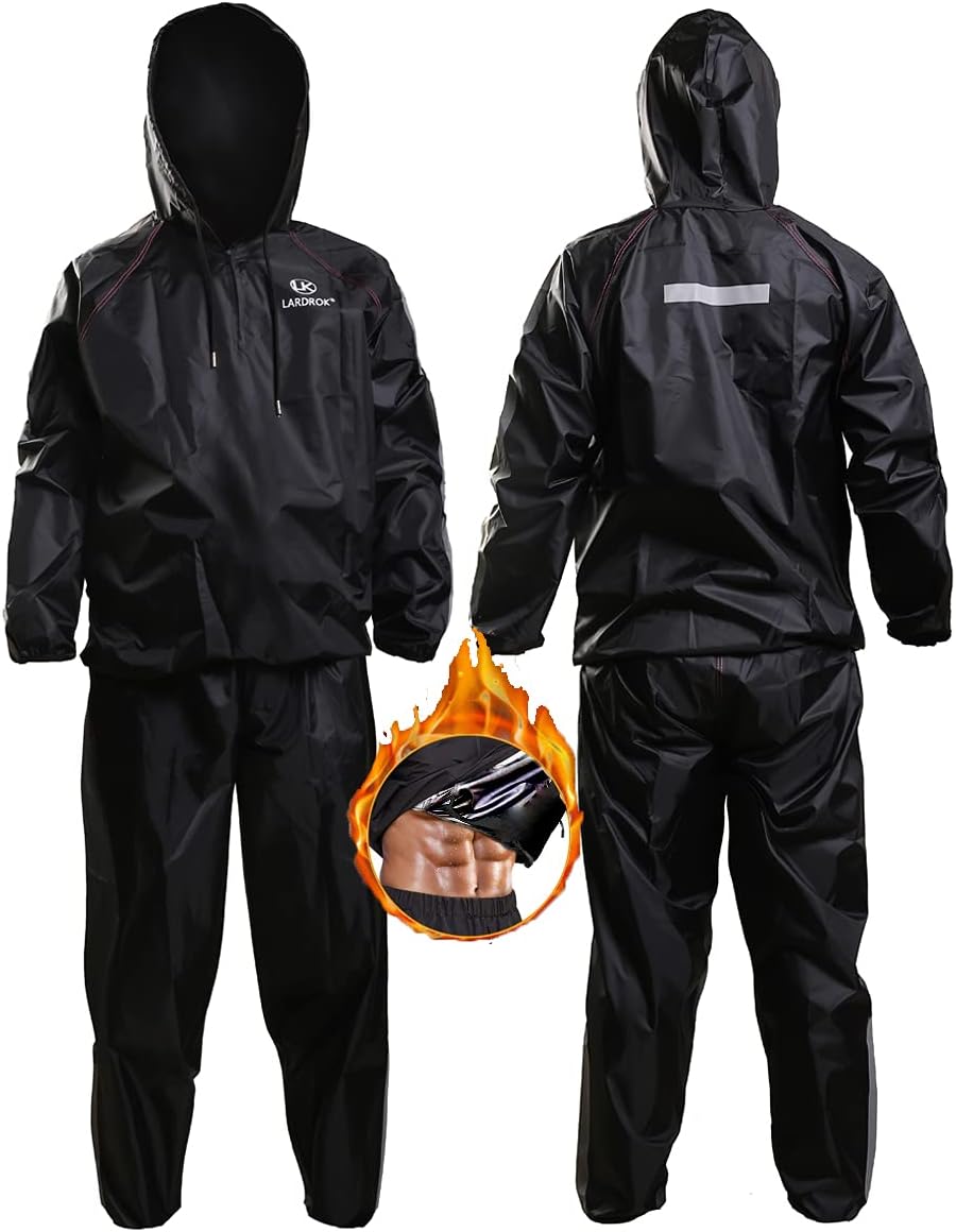 LARDROK Heat Trapping Suit Sweat Sauna Suit Sauna Suit for Men and Women Hot Sweat Suits Workout Zipper Hoodie Sauna Suits