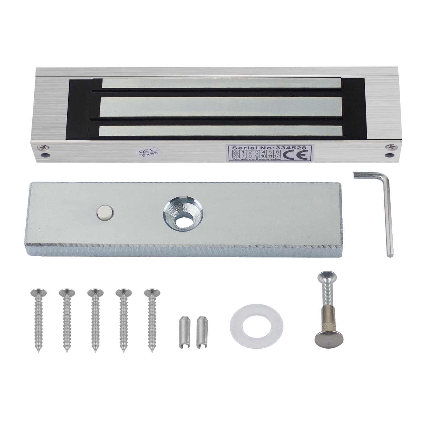 YAVIS Serratura Elettromagnetica Impermeabile DC 12V 180KG/350LBs di forza, Superficie spazzolata, Modello NC, Supporti Z & L inclusi, ideale per sistemi di controllo accessi esterni ed interni
