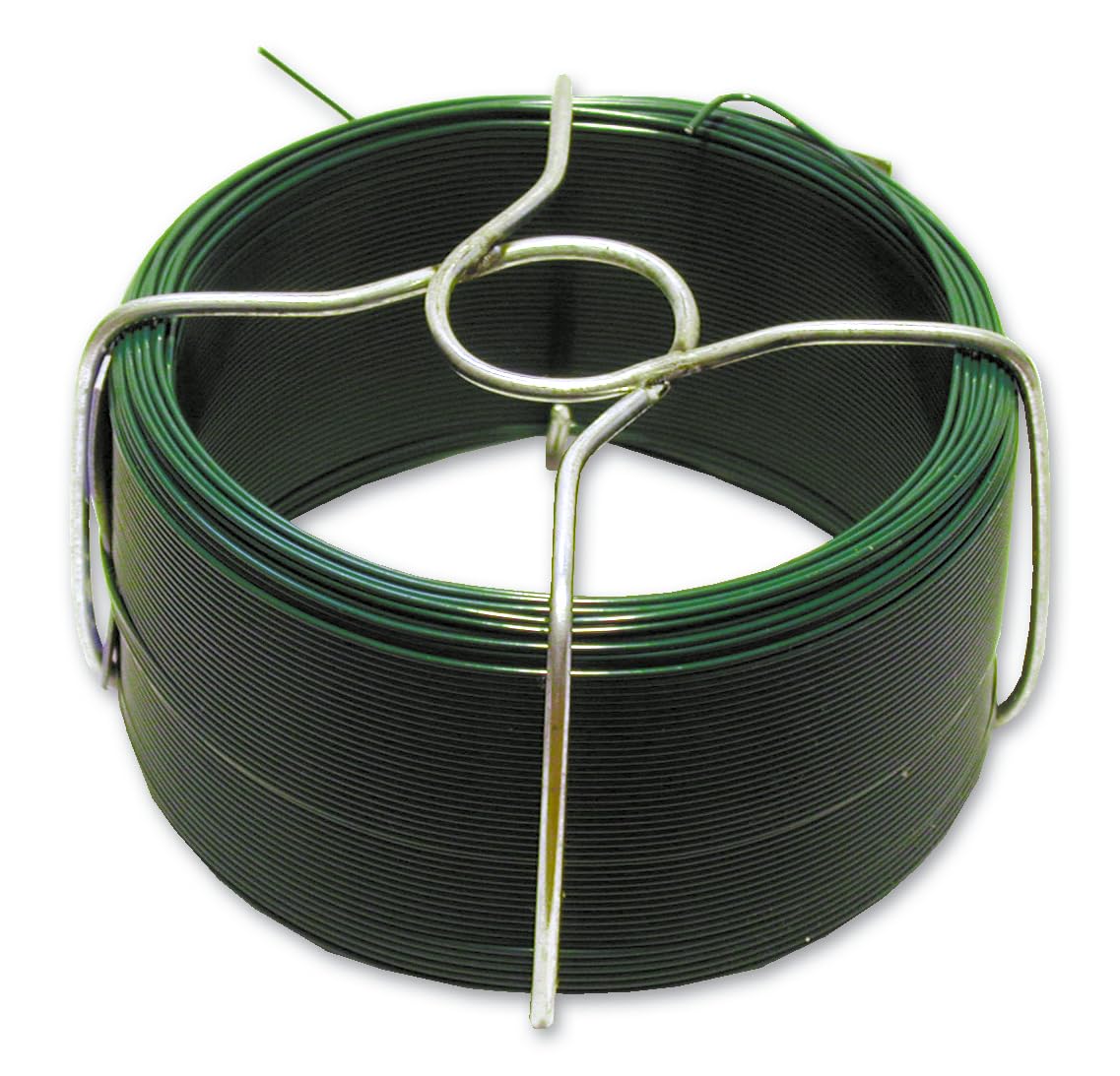 FGV08 Hilo de acero plastificado - Diámetro exterior 0,8 mm - Largo 75 m - Verde