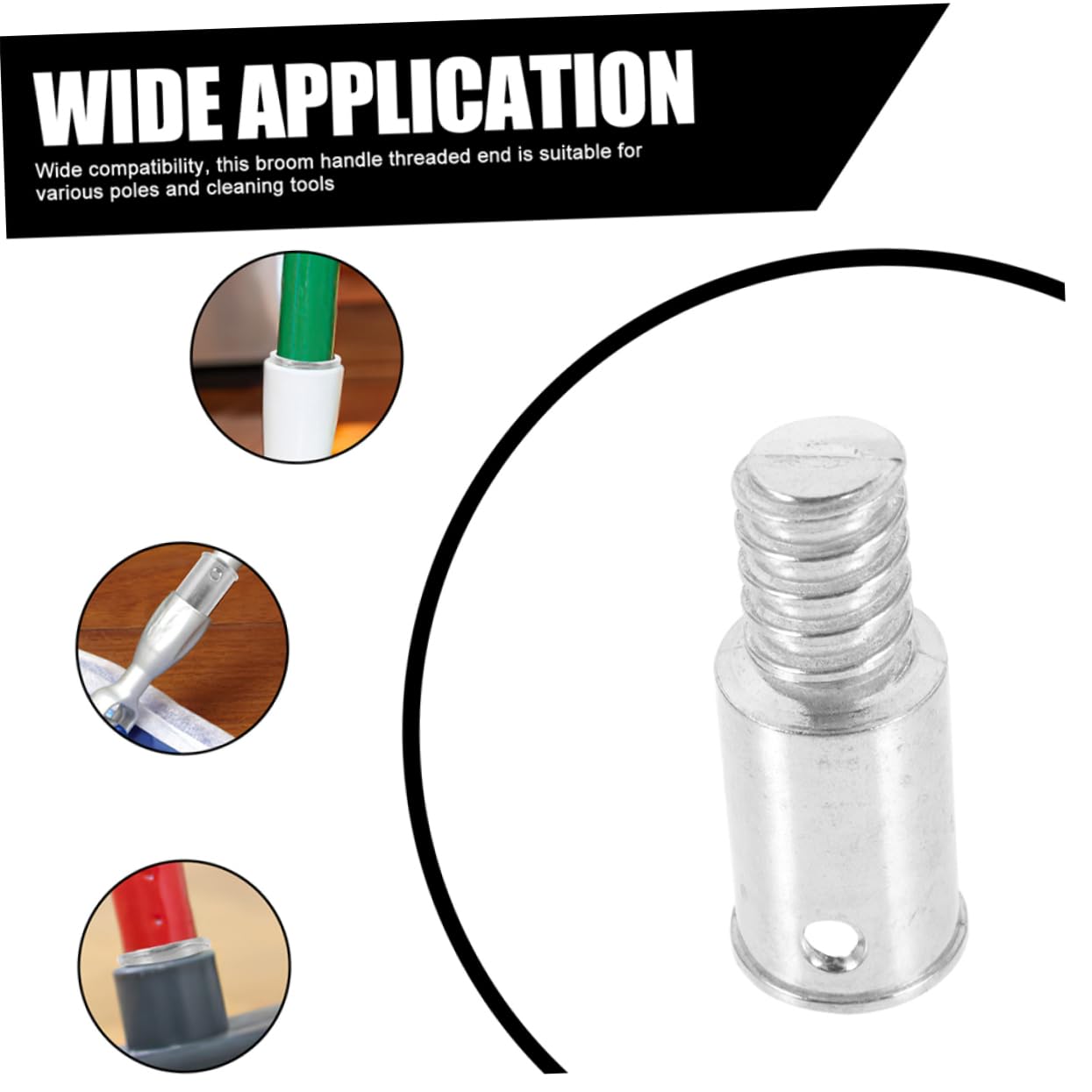 Unomor Metal Threaded Handle Tips for Mop Pole Broomstick Connector for Easy Cleaning