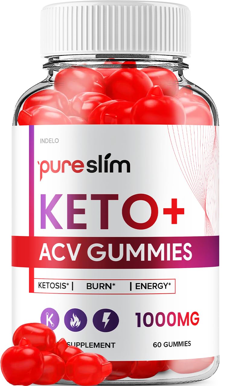 Pure Slim Keto ACV Gummies - Advanced Formula PureSlim Keto Plus ACV Gummies Apple Cider Vinegar Pure Slim ACV Gummies Dietary Supplement Reviews Men Women (60 Gummies)