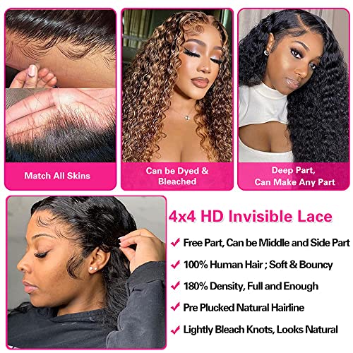 Image of bangjazz Long Water Wave Lace Closure Wigs Human Hair 180% Density Brazilian Virgin Hair Wet and Wave Lace Front Human Hair Wigs for Black Women Pre Plucked with Baby Hair Natural Color 32 Inch