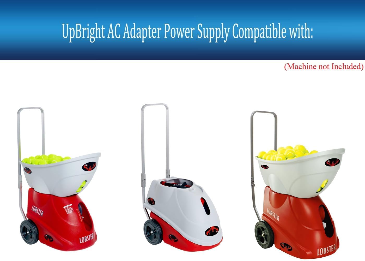 UpBright 3-Pin 12V AC/DC Adapter Compatible with Lobster Sports Elite One Two Three Liberty EL0L EL01 EL02 EL03 Model 1 2 3 Portable Tennis Ball Machine Soneil 1206SX 3A Power Supply Battery Charger