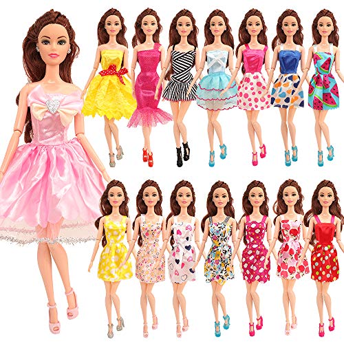 BM 22 pcs Barbi Doll Clothes and Accessories 10 pcs Party Dresses Gowns with 10 Shoes for 11.5 inch Doll - Thumbnail 7
