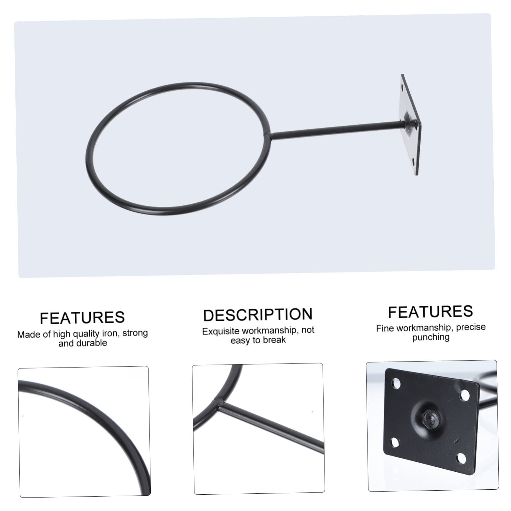Kisangel Titular De La Pelota Peana Monitor Canastas Baloncesto Soporte De Bola Porta De Garaje Bastidores De Bolas Soportes para Tapones De Pared Planchar Black