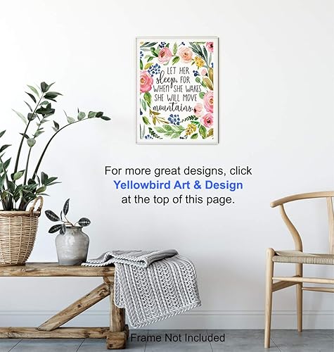 Miniatura 6 de She Will Move Mountains - Let Her Sleep For When She Wakes Wall Art - Christian Wall Art for Women, Girls Room Decor - Religious Gifts Decor - Bible