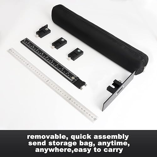 Miniatura 6 de Herramienta de plantilla de hardware para gabinete: localizador de punzonado ajustable ORTUBE Guía de plantilla de taladro de aleación de aluminio,