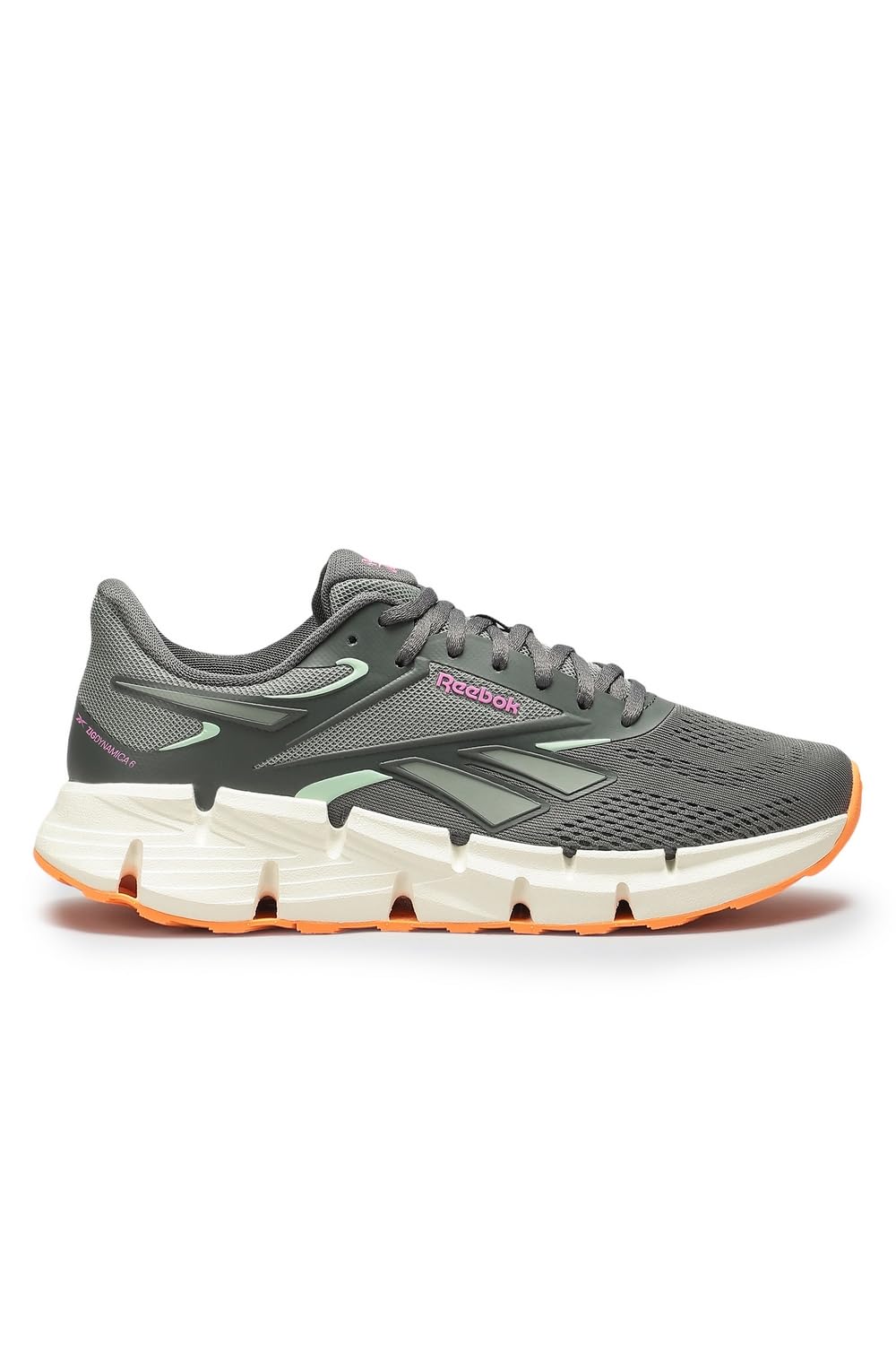 Reebok - Zig Dynamica 6 Running Shoes, Woman  Grey/Virtualpink/Atomictangerine Women's Size 38.5